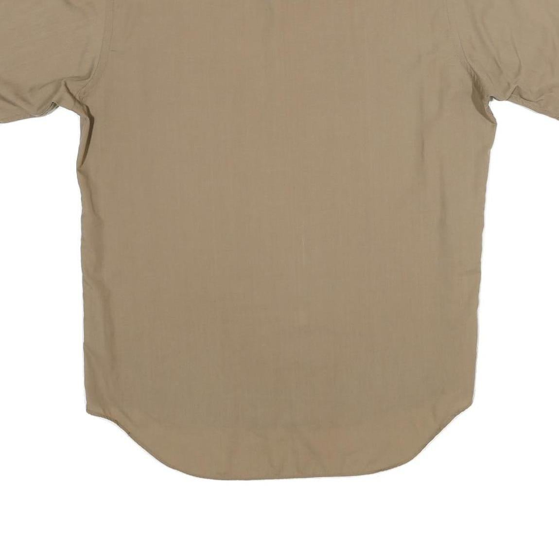 PROTOCOL Mens Beige Short Sleeve Shirt L Casual Button Front Summer Style