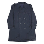 BROOK TAVERNER Mens Navy Blue Classic Trench Jacket M Polyester Blend Button