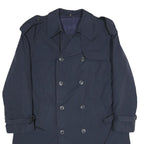 BROOK TAVERNER Mens Navy Blue Classic Trench Jacket M Polyester Blend Button