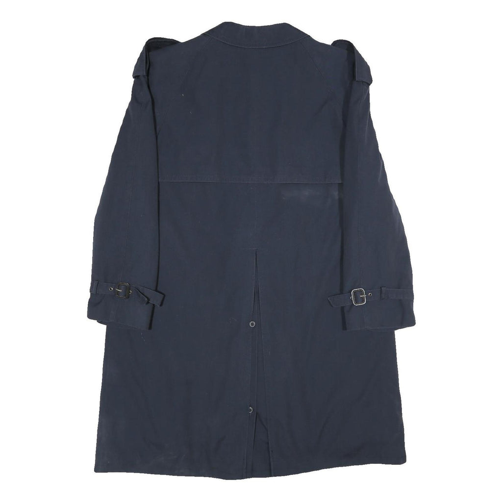 BROOK TAVERNER Mens Navy Blue Classic Trench Jacket M Polyester Blend Button