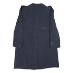 BROOK TAVERNER Mens Navy Blue Classic Trench Jacket M Polyester Blend Button