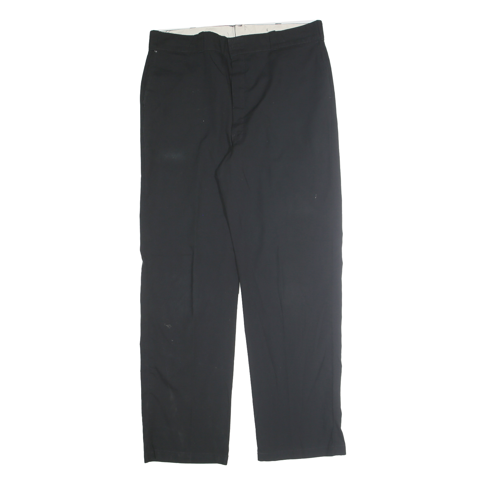 DICKIES Mens Cotton Blend Black Regular Fit Straight Leg Trousers W36 L32
