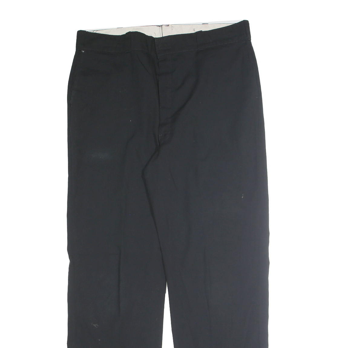 DICKIES Mens Cotton Blend Black Regular Fit Straight Leg Trousers W36 L32