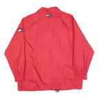 TOMMY HILFIGER Mens Red Coach Jacket L Polyester Button Plain Classic Style