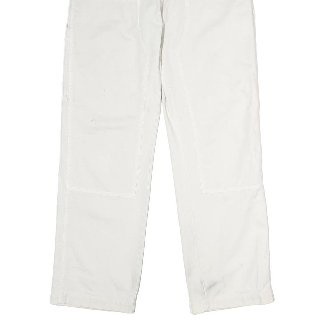 White Mens Regular Fit Denim Jeans W30 L29 Painted Look Workwear Casual