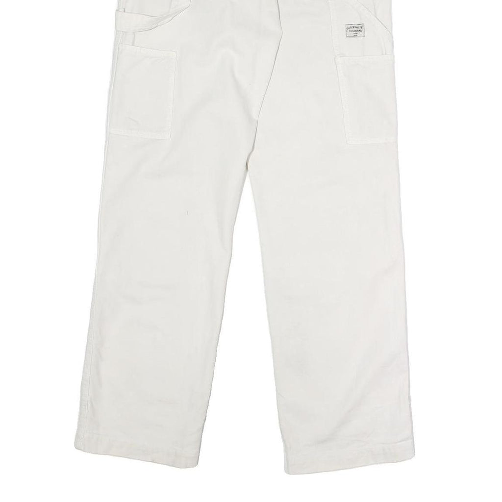 White Mens Regular Fit Denim Jeans W30 L29 Painted Look Workwear Casual