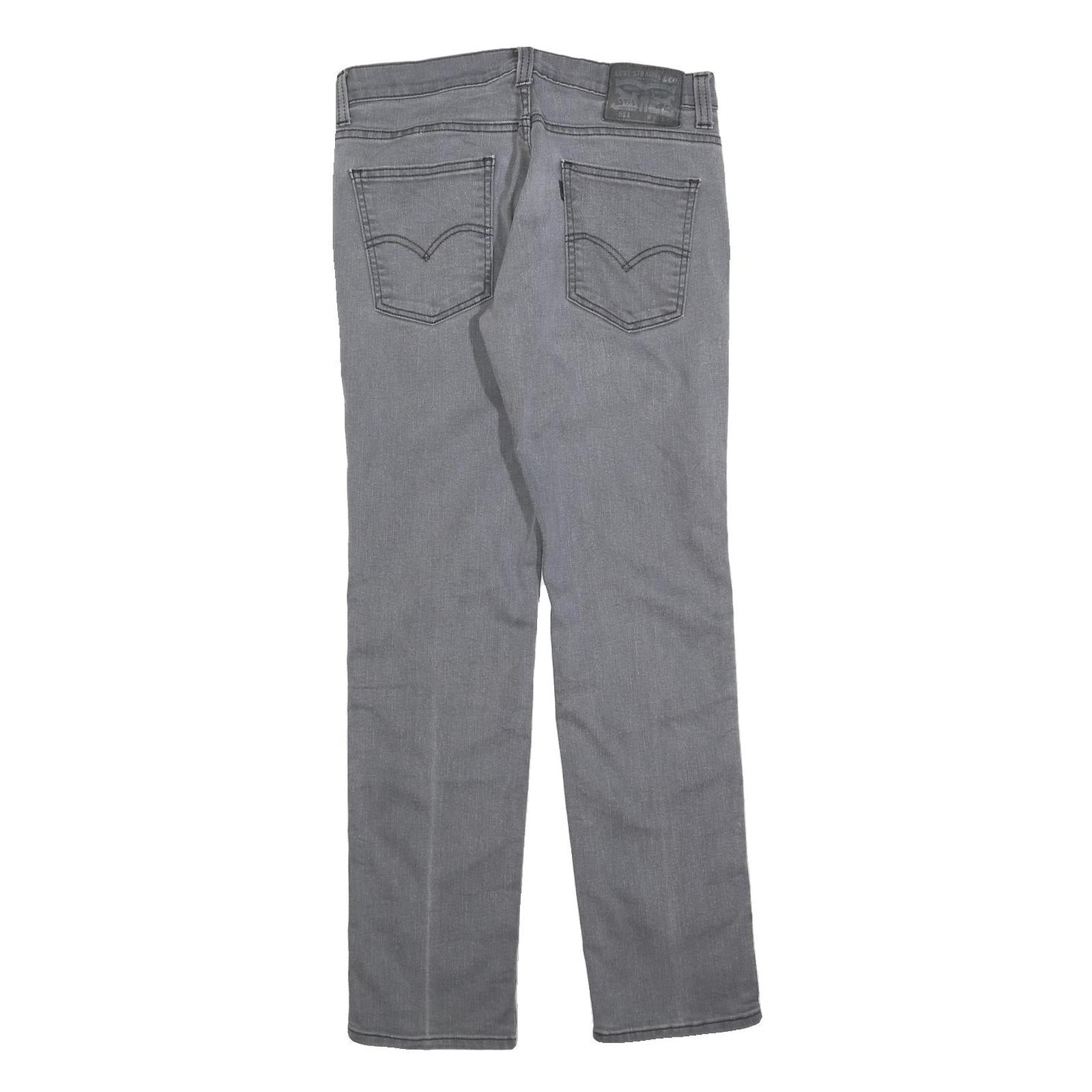 LEVI'S 511 Slim Mens Jeans Grey Slim Denim Medium W30 L32 Stylish Zip Closure