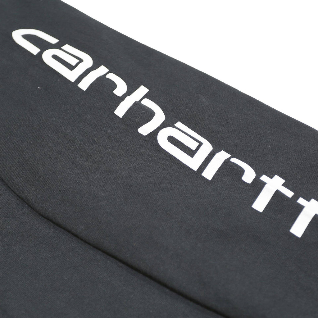 CARHARTT Mens Black Long Sleeve Crew Neck Cotton T-Shirt S Logo Print