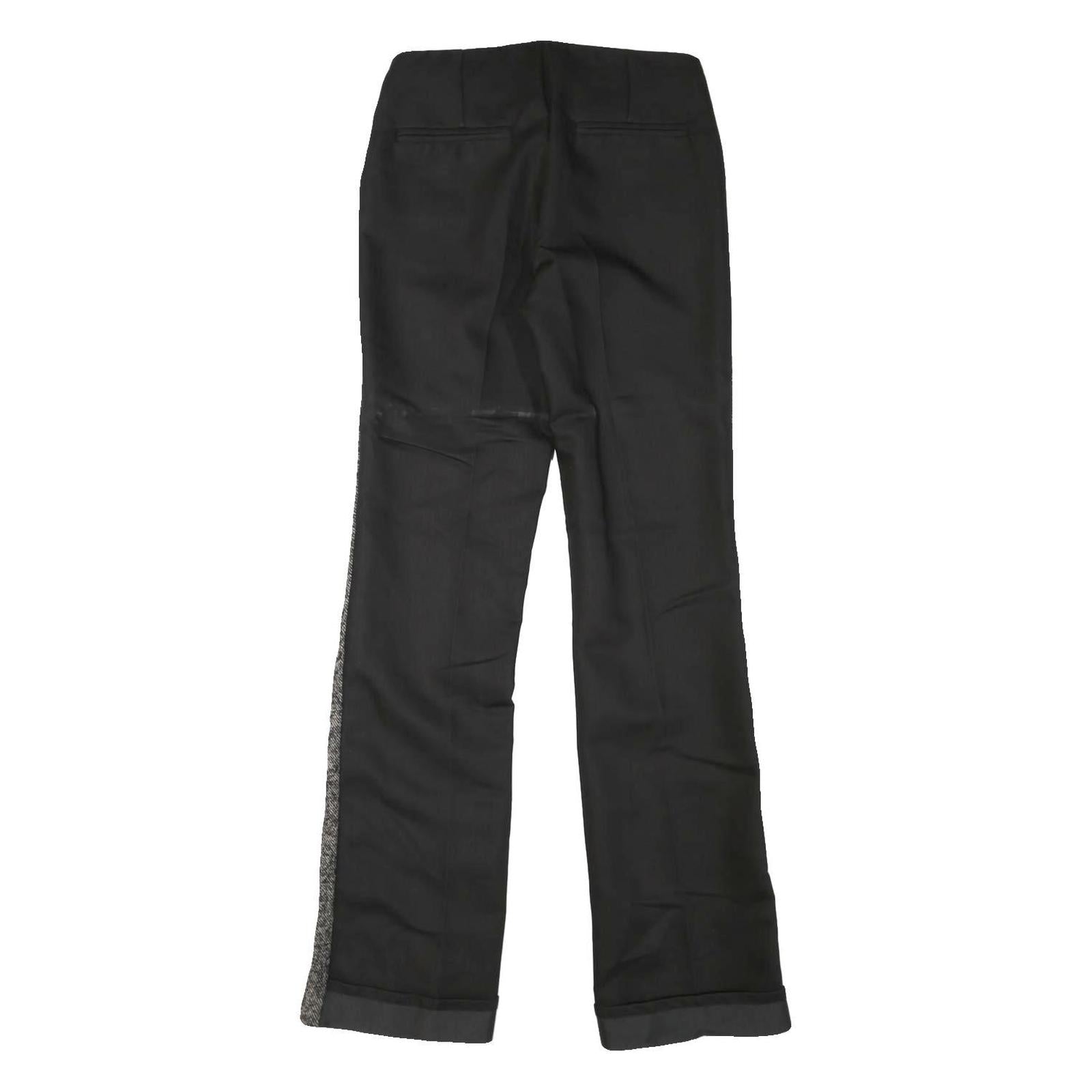 DIESEL Mens Cotton Blend Black & Grey Regular Straight Trousers W28 L34 Casual