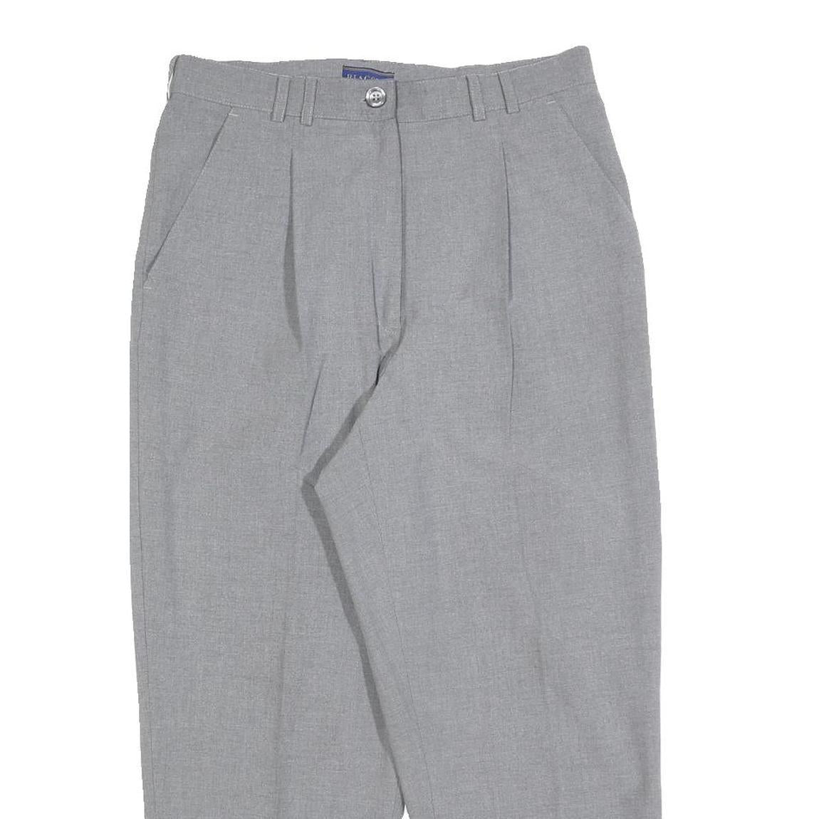 BIAGGINI Womens Polyester Blend Grey Regular Fit Straight Trousers W30 L25 Smart