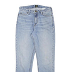 LEE Womens Jeans Blue Slim Straight Denim Medium W27 L29 Light Wash Zip Closure