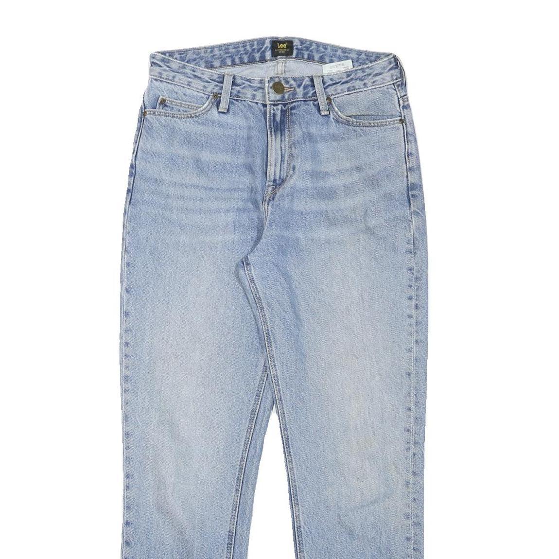 LEE Womens Jeans Blue Slim Straight Denim Medium W27 L29 Light Wash Zip Closure