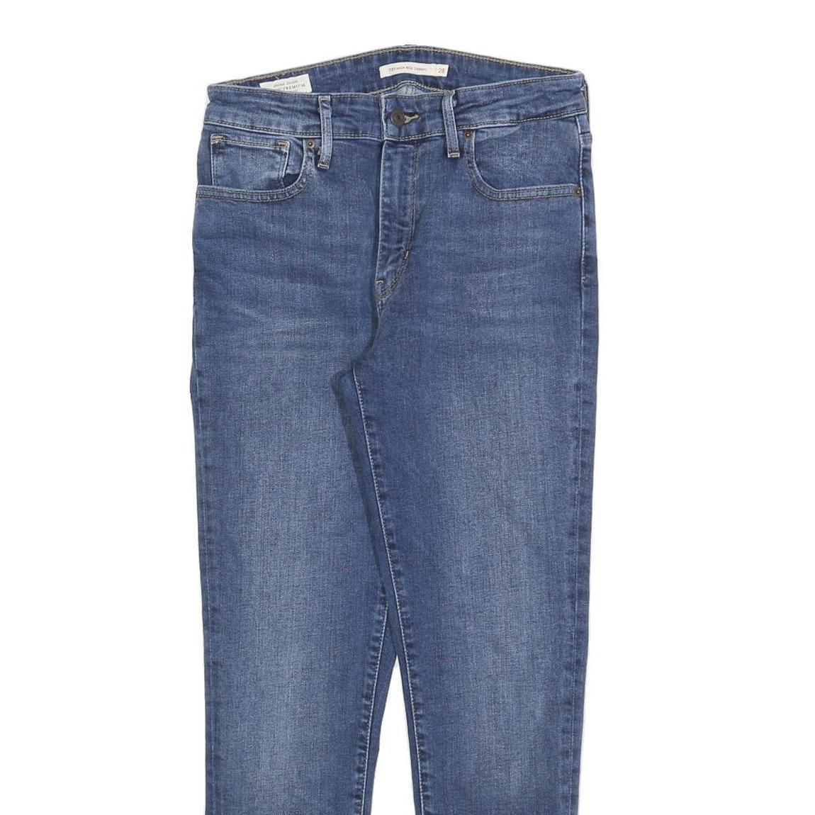 LEVI'S 721 BIG E Womens Jeans Blue Slim Skinny Denim Medium W28 L26 Vintage