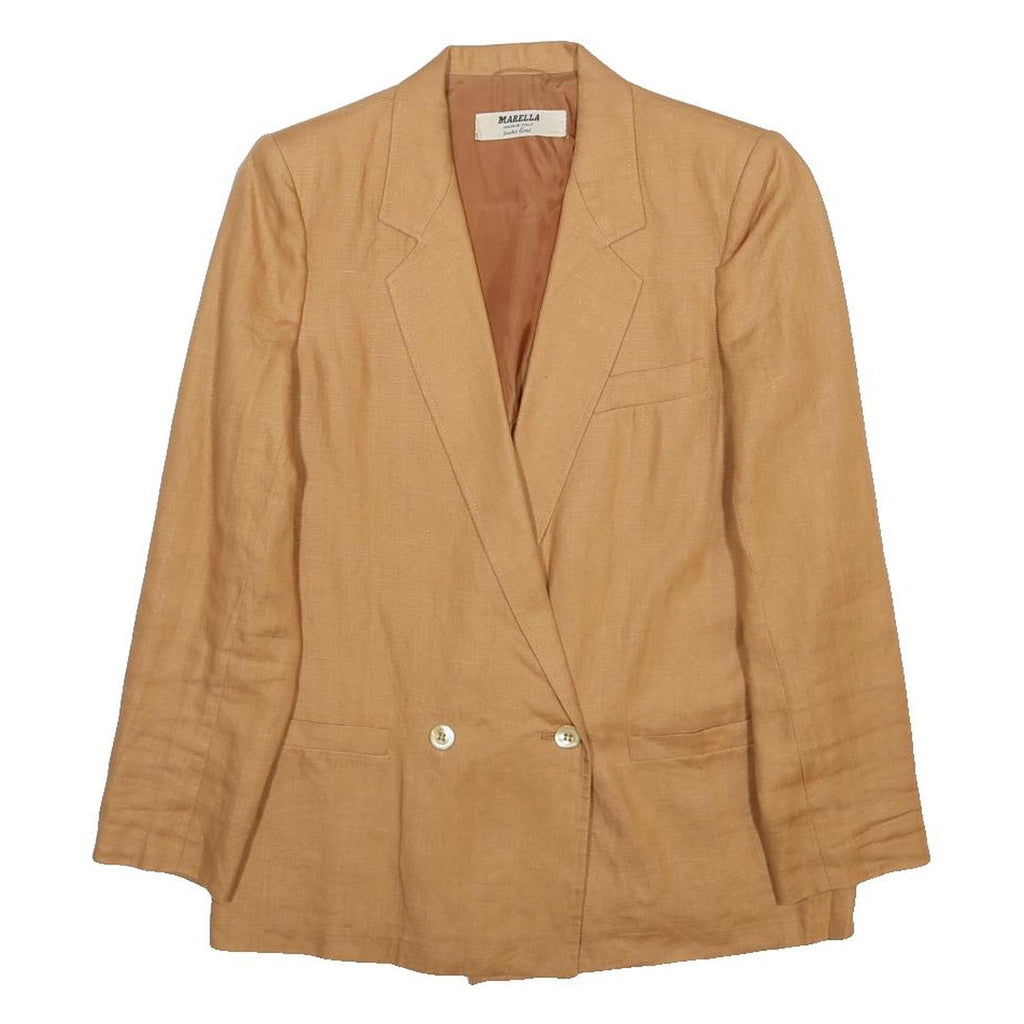 MARELLA Mens Beige Cotton Blend Classic Jacket S Button Plain Stylish