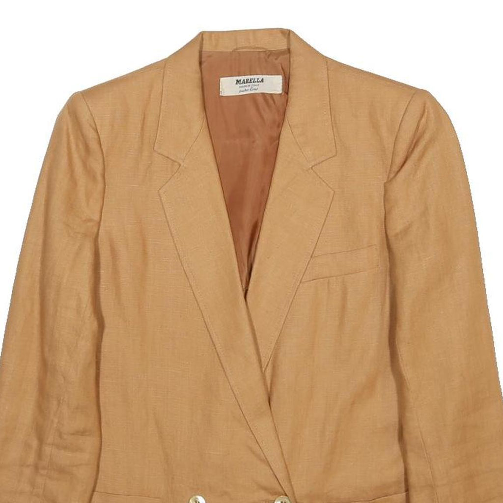MARELLA Mens Beige Cotton Blend Classic Jacket S Button Plain Stylish