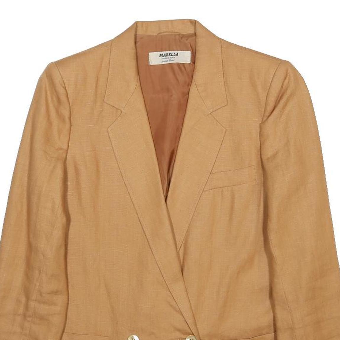 MARELLA Mens Beige Cotton Blend Classic Jacket S Button Plain Stylish