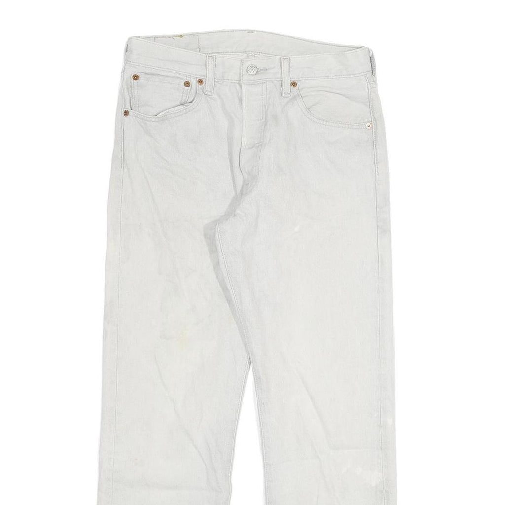 LEVI'S 501XX Mens Jeans White Regular Straight Denim W29 L29 Classic Button