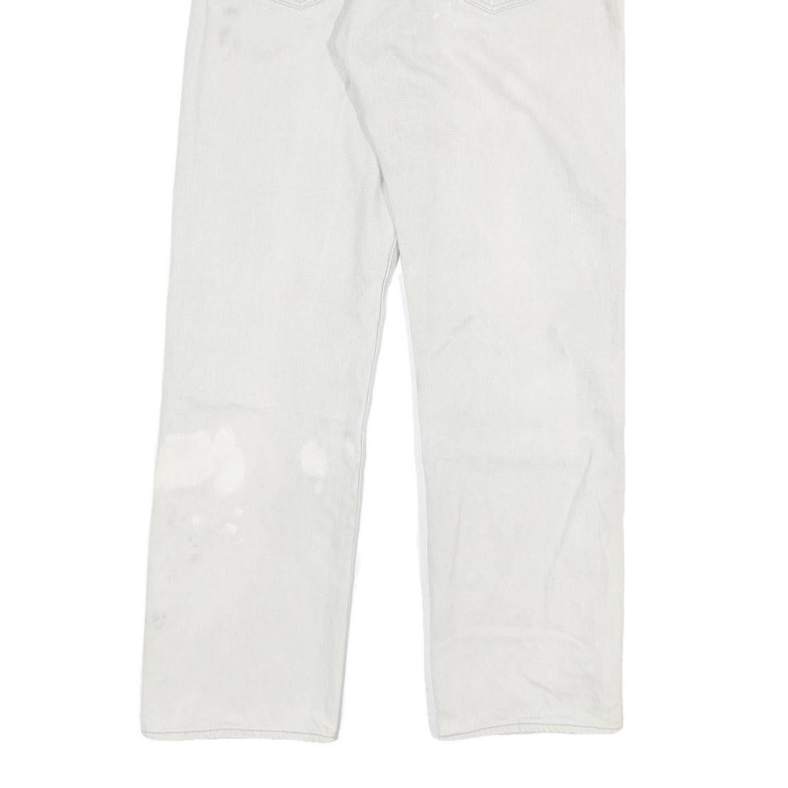 LEVI'S 501XX Mens Jeans White Regular Straight Denim W29 L29 Classic Button