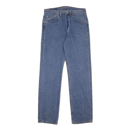 LEVI'S 501 Mens Jeans Blue Regular Straight Denim Medium W32 L32 Classic Fit