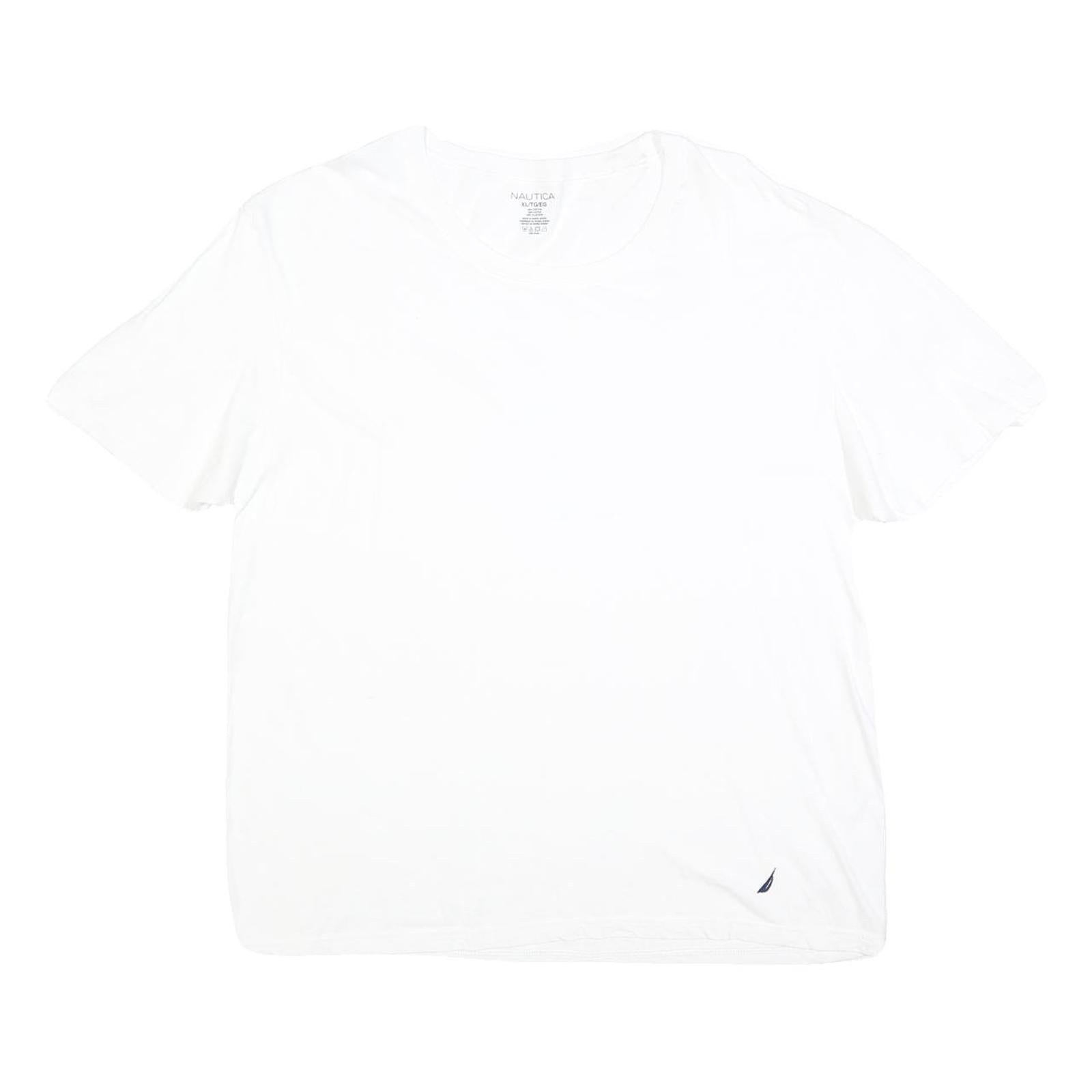 NAUTICA Mens White Classic T-Shirt XL Short Sleeve Crew Neck Cotton Blend