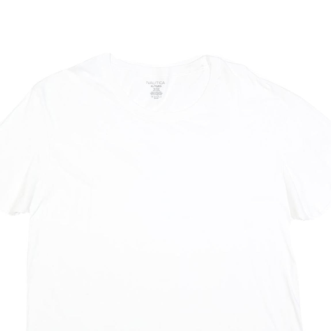 NAUTICA Mens White Classic T-Shirt XL Short Sleeve Crew Neck Cotton Blend