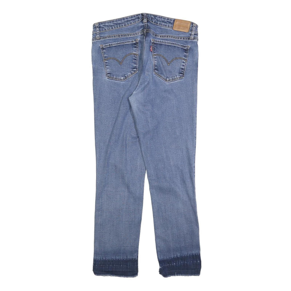 LEVI'S 712 Womens Jeans Blue Slim Skinny Denim Stone Wash W32 L28 Raw Hem