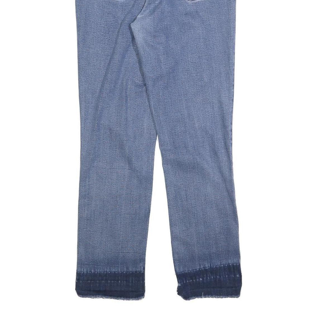 LEVI'S 712 Womens Jeans Blue Slim Skinny Denim Stone Wash W32 L28 Raw Hem