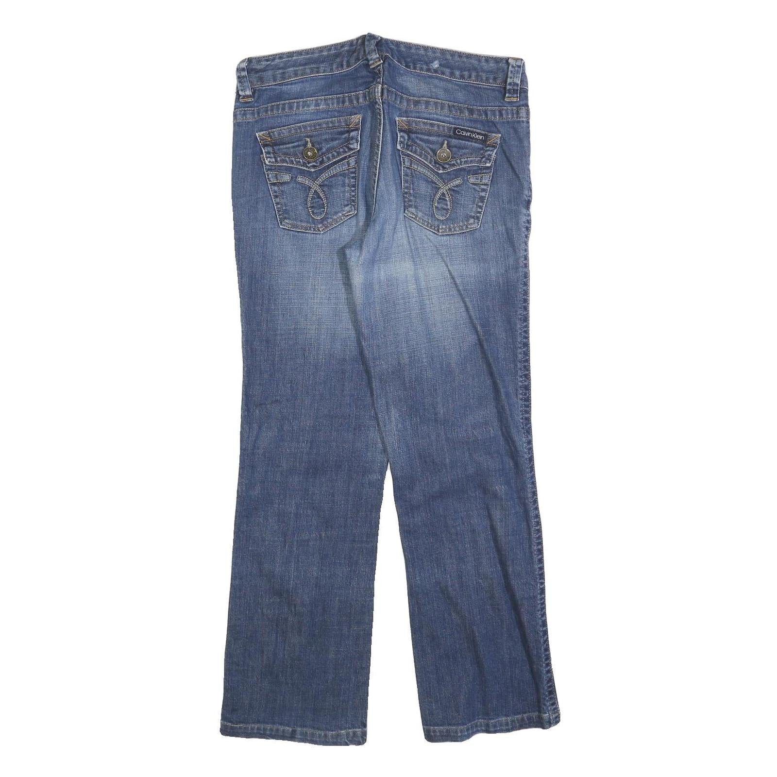 CALVIN KLEIN JEANS Womens Regular Straight Denim Medium W32 L30 Bootcut Cotton