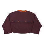 PUMA Womens Maroon & Orange V-Neck S Sweatshirt Cotton Blend Casual Pullover