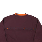 PUMA Womens Maroon & Orange V-Neck S Sweatshirt Cotton Blend Casual Pullover