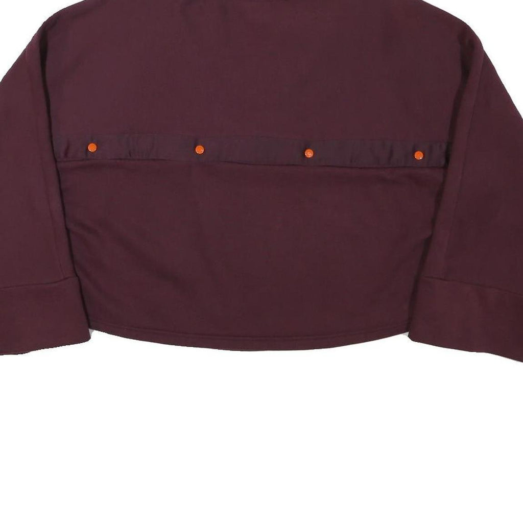 PUMA Womens Maroon & Orange V-Neck S Sweatshirt Cotton Blend Casual Pullover