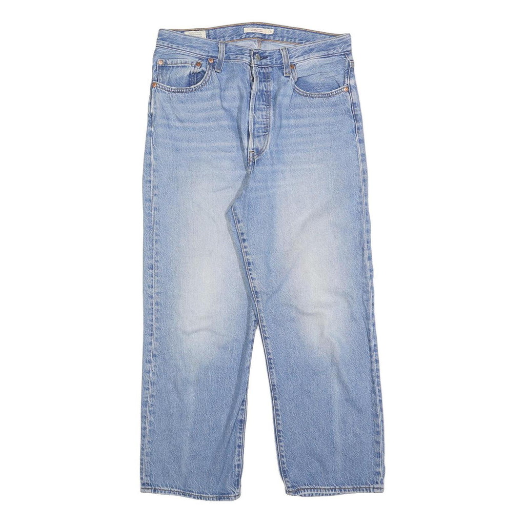 LEVI'S Womens Blue Relaxed Straight Denim Light W31 L27 Button Closure Jeans