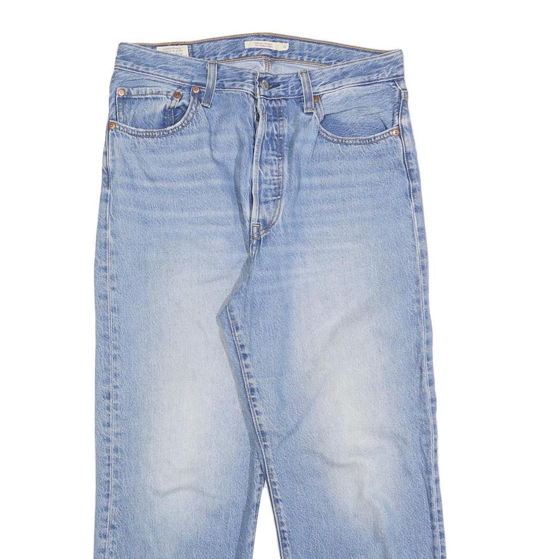 LEVI'S Womens Blue Relaxed Straight Denim Light W31 L27 Button Closure Jeans