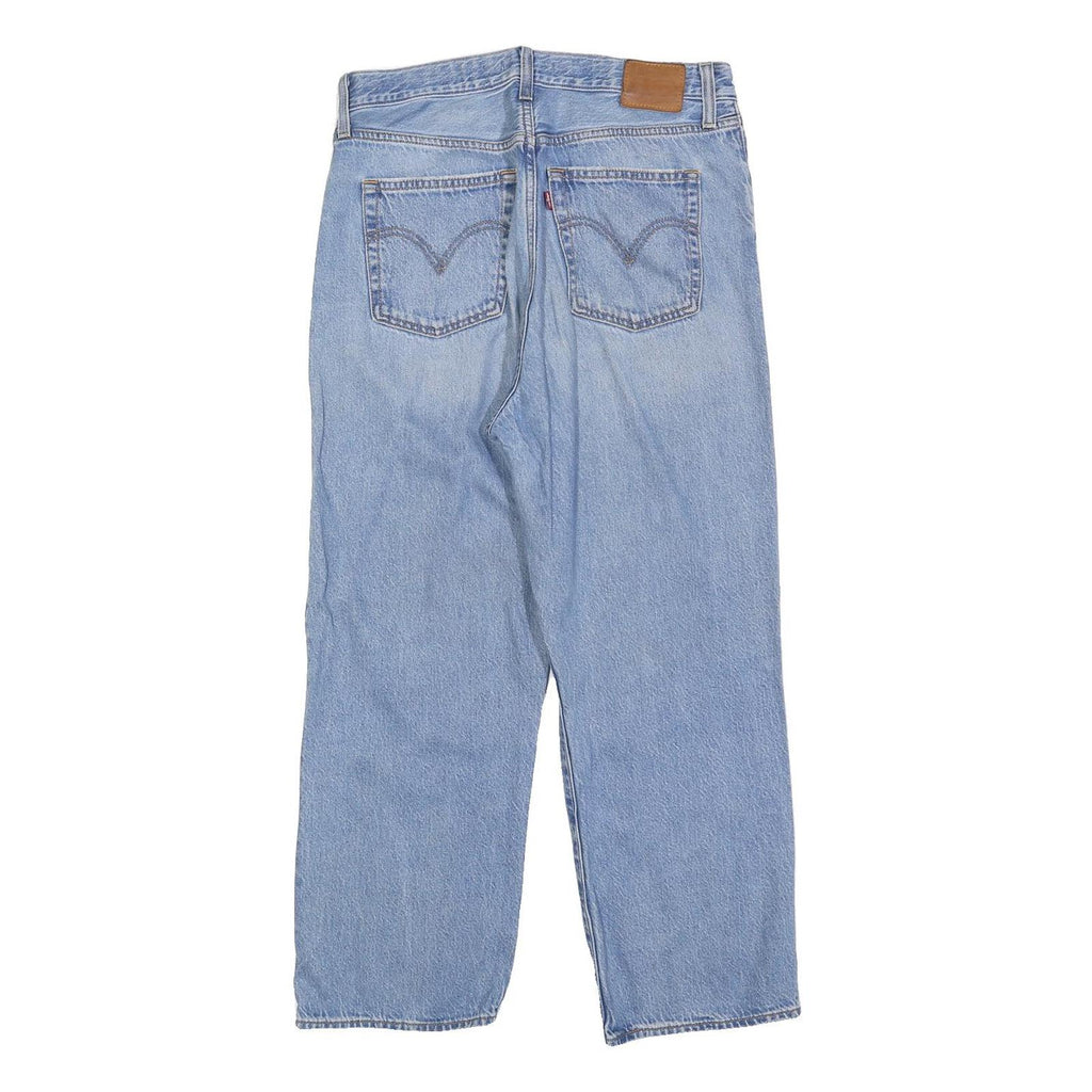 LEVI'S Womens Blue Relaxed Straight Denim Light W31 L27 Button Closure Jeans