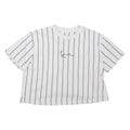 KARL KANI Cropped Striped Womens T-Shirt White Crew Neck S