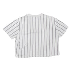 KARL KANI Cropped Striped Womens T-Shirt White Crew Neck S
