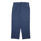 DICKIES Mens Cotton Blend Blue Regular Straight Trousers W36 L28 Workwear