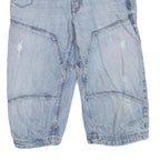 TRUE STYLE Mens Light Blue Denim Casual Shorts M W34 Cotton Blend Patchwork