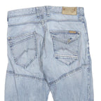 TRUE STYLE Mens Light Blue Denim Casual Shorts M W34 Cotton Blend Patchwork