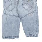 TRUE STYLE Mens Light Blue Denim Casual Shorts M W34 Cotton Blend Patchwork