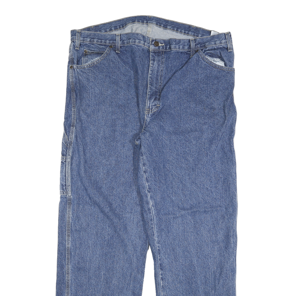 DICKIES Mens Relaxed Blue Jeans Denim W40 L32 Workwear Zip Closure