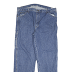 DICKIES Mens Relaxed Blue Jeans Denim W40 L32 Workwear Zip Closure