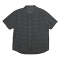 CALVIN KLEIN Mens Black & Grey Check Shirt XL Cotton Casual Short Sleeve Button