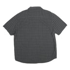 CALVIN KLEIN Mens Black & Grey Check Shirt XL Cotton Casual Short Sleeve Button