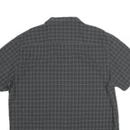 CALVIN KLEIN Mens Black & Grey Check Shirt XL Cotton Casual Short Sleeve Button