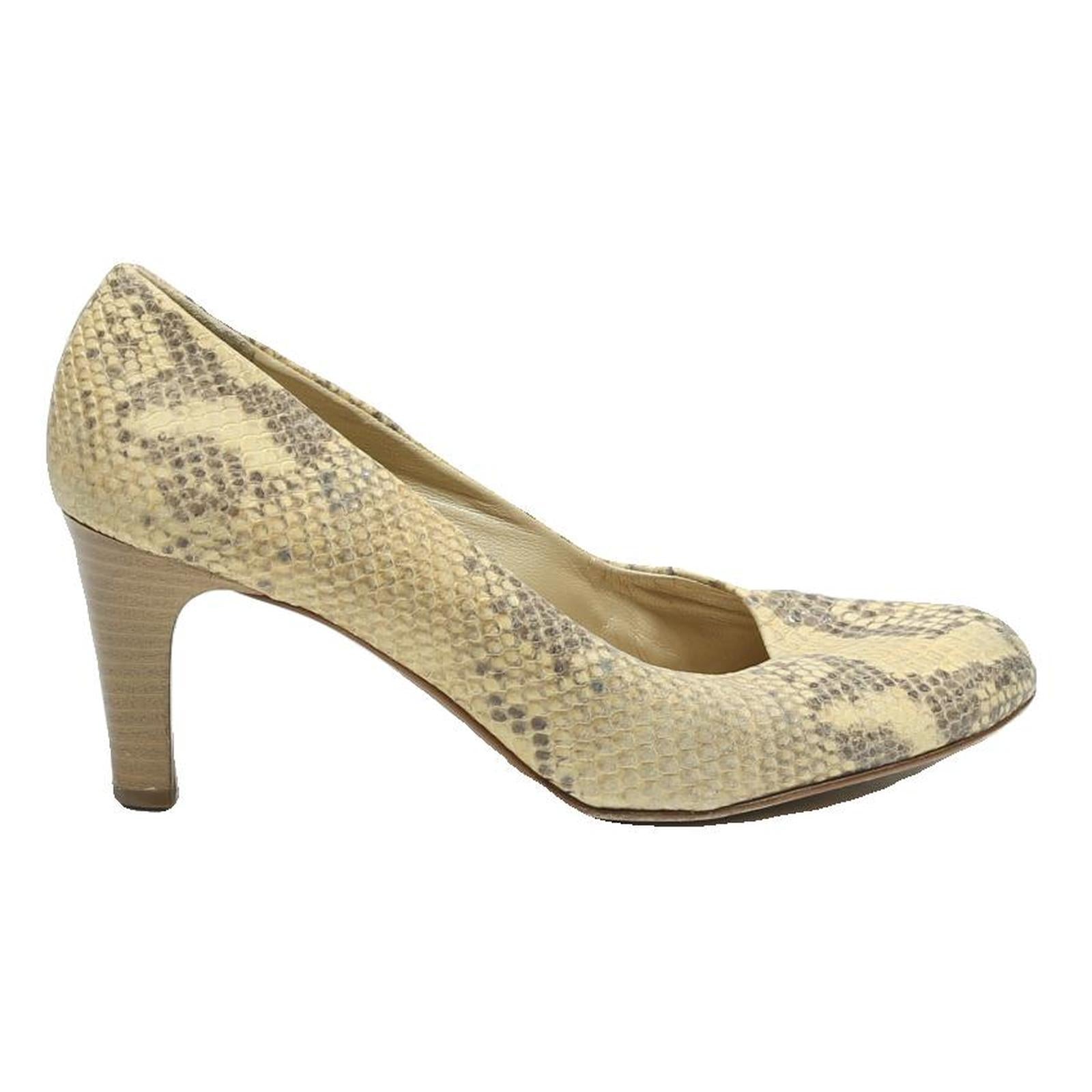 PETER KAISER Exclusive Womens Court Heels Beige Leather UK 4.5 Classic Pump