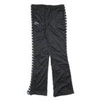 KAPPA Womens Joggers Black White Logo L W32 L32 Track Pants Slim Tapered