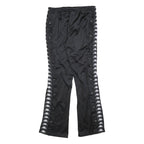 KAPPA Womens Joggers Black White Logo L W32 L32 Track Pants Slim Tapered
