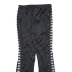 KAPPA Womens Joggers Black White Logo L W32 L32 Track Pants Slim Tapered