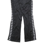 KAPPA Womens Joggers Black White Logo L W32 L32 Track Pants Slim Tapered